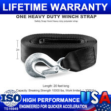 2 X20 Trailer Winch Strap With Hook Heavy Duty Strap 10000lbs For Boat Jet Ski