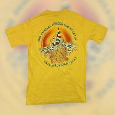 Vtg 80s Hobie Cat London Fog Texas Sailing Pocket T Shirt Adult Xl Yellow Rare