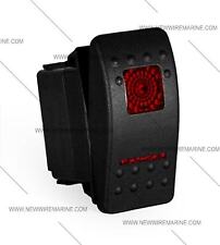 Marine Contura Ii Rocker Switch Carling Lighted- Blackno Label 2 Red Lens