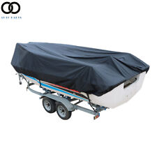 Waterproof Trailerable Boat Cover Fishing V-hull Runabout Black 14-16ft