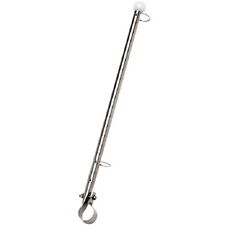 15 Inch Stainless Steel Rail Mount Flag Pole For Boats - Fits 78 Inch Rails