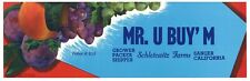 Mr. U Buym Brand Sanger California An Original Fruit Crate Label O26