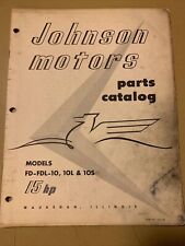 Johnson Outboard Motor Parts Catalog 376748 15hp Models Fd Fdl 10 10l 10s