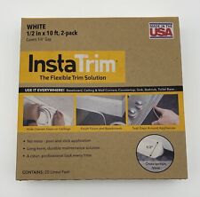 Instatrim 12 Inch Covers 14 Gap Flexible Self-adhesive Trim Strip White 2pk