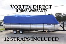 New Vortex Blue 20 Ft Foot Ultra Pontoon Boat Cover Welastic Seam And Tie Downs