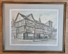 Albin Trowski Hand Coloured Lithograph Manchester Shambles Signed In Pencil 1975