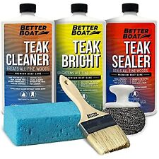 Teak Cleaner Set With Scrub And Brush For Cleaning Deck Patio Furniture
