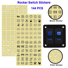 144 Pcs Rocker Switch Label Decal Circuit Panel Stickers Car Boat Instrument