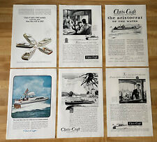 Lot Of 6 Vintage Chris Craft Print Ads 1929-1965 Advertising Original