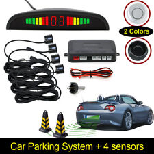 4 Parking Sensor Reverse Backup Radar Alarm System Kit Led Display Autp Black