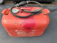 Vintage Omc Evinrude Johnson Outboard 6 Gallon Metal Boat Gas Tank Fuel Can Red