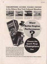 1936 Champion Spark Plug Motorboat Racing Albany Outboard Marathon Ad 8294