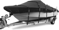 900d Waterproof Heavy Duty Trailerable Boat Cover Fishing V-hull Tri-hull Black