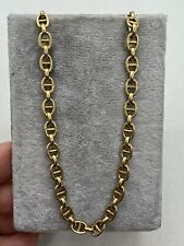 Italian 18k Yellow Gold Mariner Anchor Link Chain Necklace Heavy 40g Long 28.7