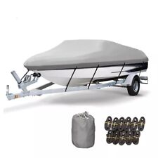 Heavy Duty Trailerable Boat Cover Waterproof 11ft-19ft Tri-hull V-hull Runabout
