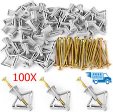 100pcs Plastic Self Drilling Drywall Anchor Kit Hollow Wall Anchors With Screws