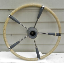 Stainless Steel Tightly Wrapped Steering Wheel Sailboat 18 -in 34 Shaft