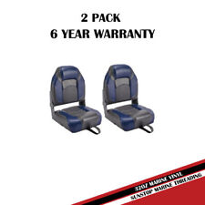 Deckmate High Back Folding Bass Boat Seat Blue And Charcoal 2-pack