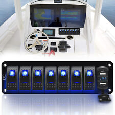 Waterproof 8 Gang Car Auto Boat Marine Led Rocker Switch Panel Circuit Breakers