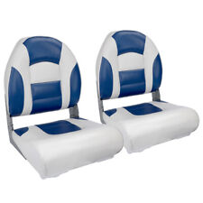 Northcaptain Deluxe Whitepacific Blue High Back Folding Boat Seat 2 Seats
