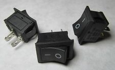 3-pack Rocker Switch 10a 125v Ac 6a 250v Ac Spst 2-pin On-off Snap-in Black
