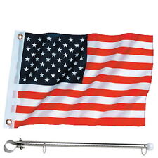 12 X 18 United States American Rail Mount Flag Kit For Boats - Flag And Pole