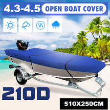 14-14.8ft 210d Heavy Duty Open Boat Cover For Open Styled Boat-trailerable Blue
