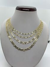 10k Solid Yellow Gold Anchormariner Link Chains Necklace Menswomens 3.2-6mm