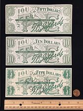 1950 Furies Movie Prop Money T. C. Dollars 5 10 50 Set - Auction - Tucson Az