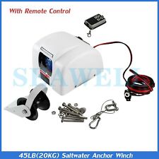 45 Lbs Boat Marine Electric Anchor Winch With Wireless Remote Free Fall