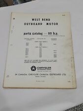 1965 80hp West Bend Outboard Motors Dealer Vintage Parts Manual Loose Leaf