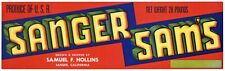 Sanger Sams Brand Sanger California An Original Produce Crate Label I41