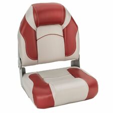 High Back Folding Boat Seat Light Gray And Red