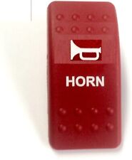 Euro Rocker Switch Cover- Horn. Red With White Text. Contura Ii