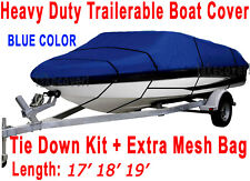 17 18 19 Stratos Bass Trailerable Boat Cover All Weather Blue Color Tsb
