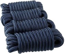 38in20ft Double Braid Nylon Mooring Rope Boat Dock Rope Line Cadet Blue 4pack