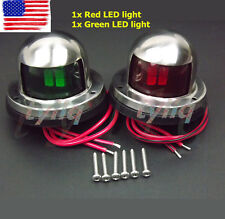 Pair For Marine Boat Yacht Pontoon 12v Stainless Steel Led Bow Navigation Lights