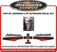 1997 1998 Johnson 8 Hp Reproduction Outboard Decal Kit  6 Hp Also
