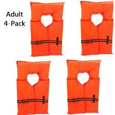 Life Jackets Vest Preserver Type Ii 4 Pack Orange Adult Fishing Boating Uscg Pfd