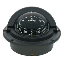 Ritchie Marine F-83 Voyager Boat Compass Flush Mount Black 12v Lighted 3 Dial