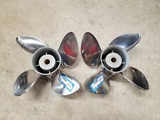 Pair Of 4 Blade 14 18 X 23p Omc Evinrude Johnson Cyclone Ss Props P5343 P5344