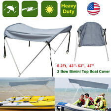 Bimini Top Boat Canopy Cover 2 Bow 5ft. Long 43 - 63 Wide Waterproof Sun Shade