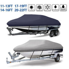 Waterproof Heavy Duty Boat Cover Trailerable V-hull Runabouts W Cotton Lining
