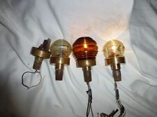 4 Vintage Perko Bronze Beehive Style Light Pole Threaded Glass Lights Rare Gold