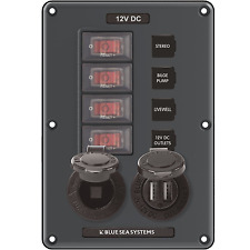 Blue Sea Systems Breakerswitch Panel 4 Swusb12v Gray