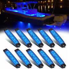 10 Pcs Marine Boat Led Deck Courtesy Lights Waterproof Blue Stern Transom Light