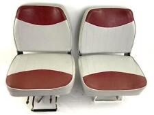 Vintage Boat Seat Lot Of 2 Garelick Eez-in Red Grey Folding