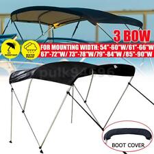 3 Bow Pontoon Bimini Top Canvas Replacement Boat Cover With Frame Rear Poles