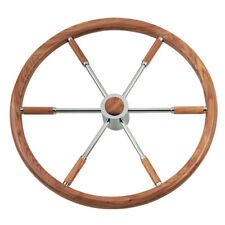 High Quality Traditional Steering Wheel Stainless Steel Sail Boat 500mm - Teak