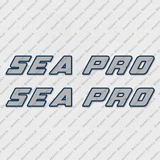 Sea Pro Boat Logo Silver Decals Stickers Set Of 2 24 Long